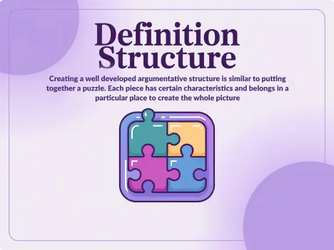 Argument development concept graphic used in ACT online coaching for writing section