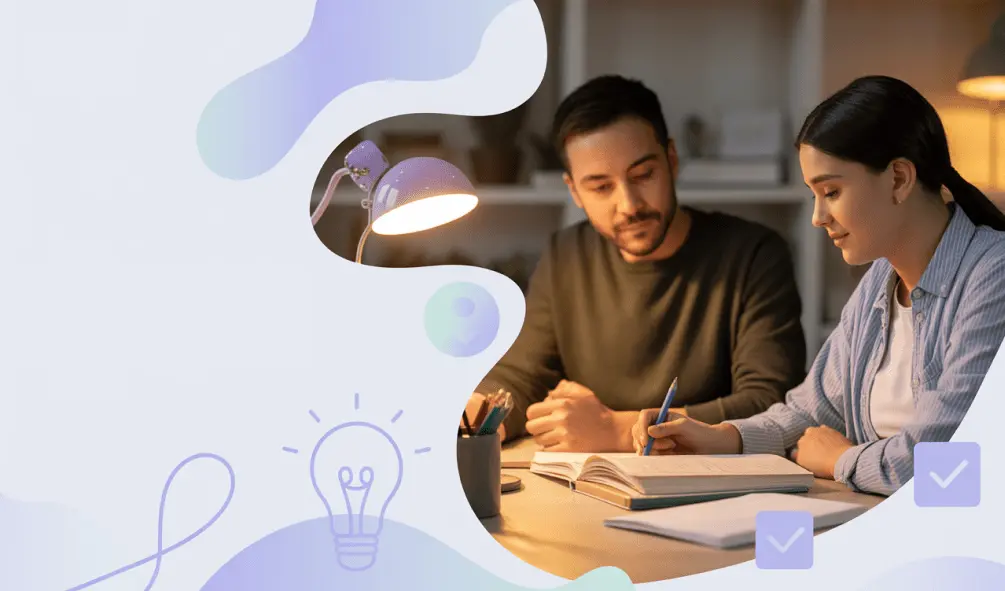 tutor and student discussing