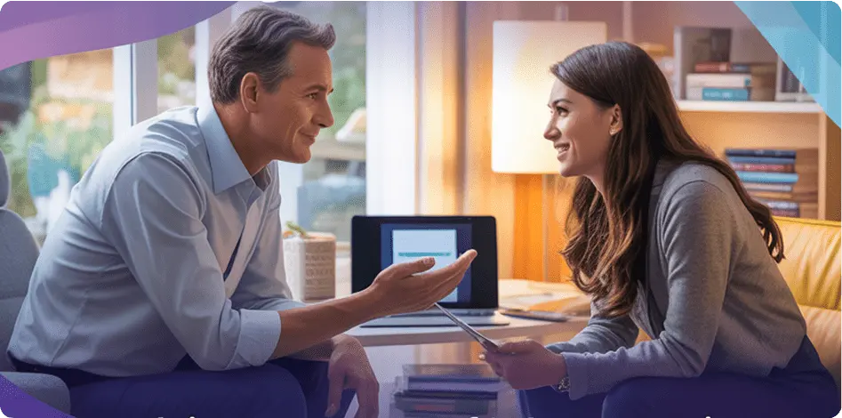 tutor and student discussing